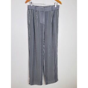 Michael Michael Kors Striped‎ Wide Leg Career Pants Navy Blue White Small
